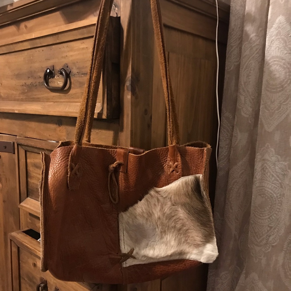 leather and cowhide purse